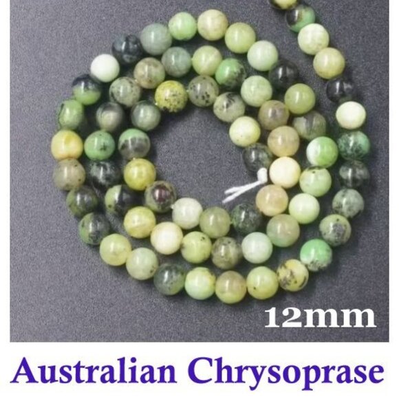 Australian Chrysoprase Beads 15" strand   12mm - Picture 1 of 2